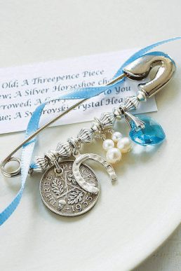 Something Old, New, Borrowed & Blue Bridal Charm Pin