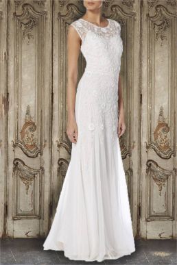 Raishma Net Lace Embellished Gown White