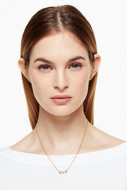 Kate Spade Say Yes 'Mrs' Necklace Gold