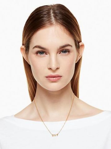 Kate Spade Say Yes 'Mrs' Necklace Gold