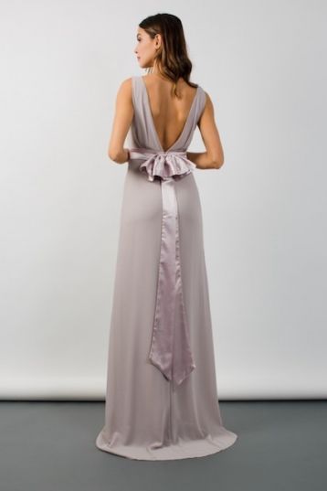 TFNC Halannah Maxi Bridesmaid Dress, Grey - Image 2
