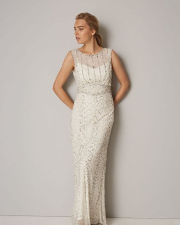 Phase Eight Hope Embellished Wedding Dress, Ivory - Image 4