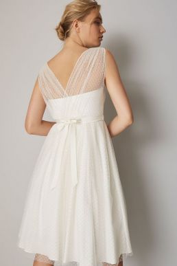 Phase Eight Mae Polka Dot Short Wedding Dress Ivory
