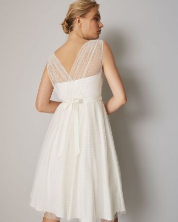 Phase Eight Mae Polka Dot Short Wedding Dress Ivory