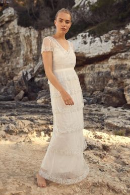 Phase Eight Nyelle Layered Wedding Dress Ivory