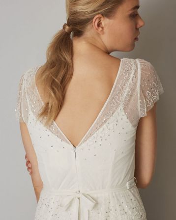 Phase Eight Nyelle Layered Wedding Dress, Ivory - Image 3