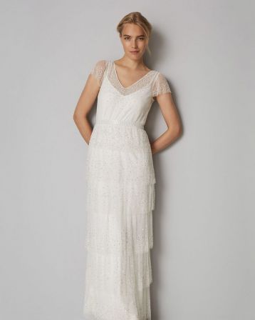 Phase Eight Nyelle Layered Wedding Dress Ivory