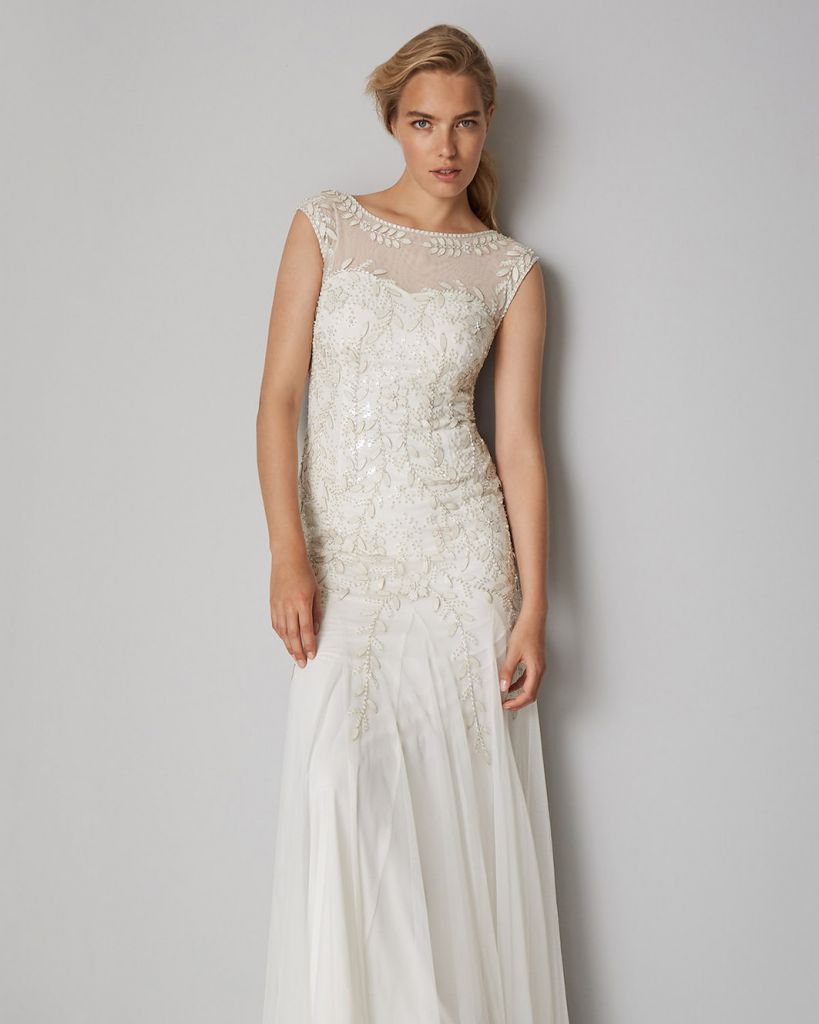 Phase Eight Sabina Embellished Wedding Dress Ivory