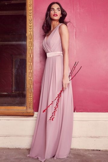 TFNC Kily Pale Mauve Maxi Dress Blush Pink