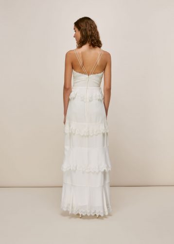 Whistles Isla Tiered Wedding Dress, Ivory - Image 2