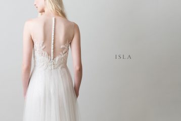 Jenny Yoo Isla Sheer Wedding Dress, Ivory - Image 3