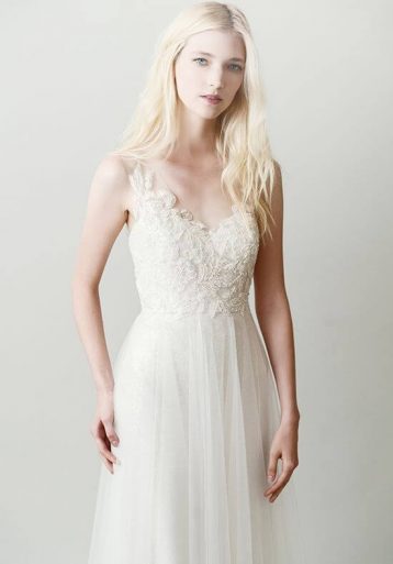 Jenny Yoo Isla Sheer Wedding Dress, Ivory - Image 4