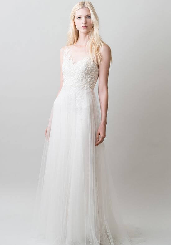 Jenny Yoo Isla Sheer Wedding Dress, Ivory - myonewedding.co.uk
