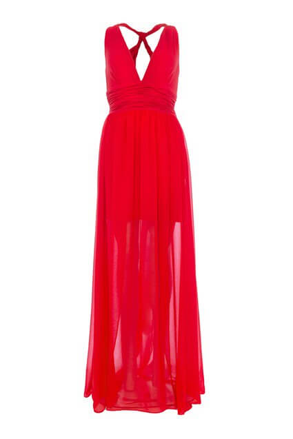 French Connection Andros Jersey Halter Maxi Dress Red