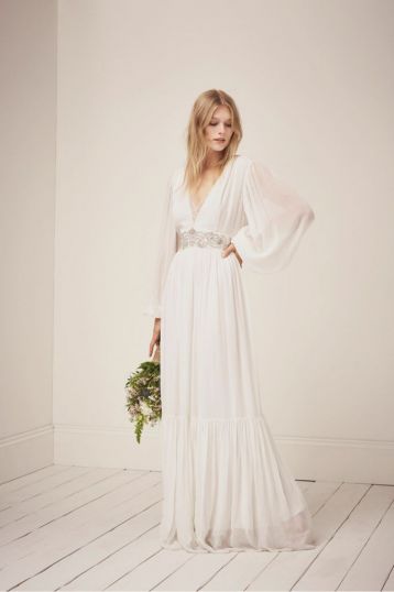 French Connection Cari Lace Maxi Bridal Dress Summer White
