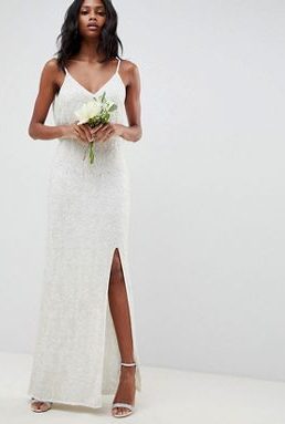 ASOS EDITION Floral Embellished Lace Wedding Dress Ivory