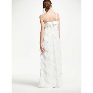 Modern Rarity Long Frayed Dress White
