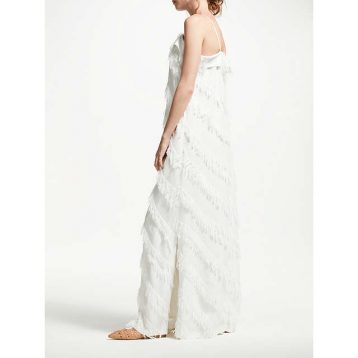 Modern Rarity Long Frayed Dress White