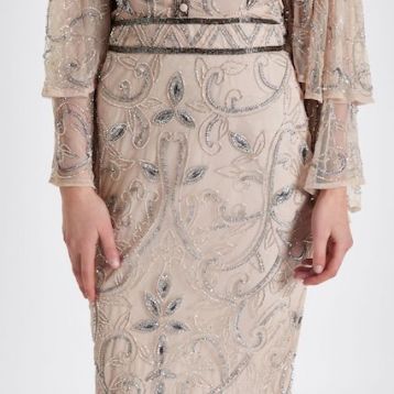 River Island Nude sequin embellished pencil skirt - Image 4