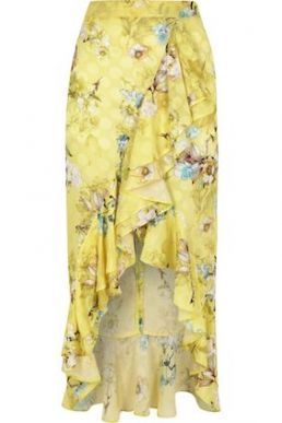 River Island Yellow Floral Frill Wrap Midi Skirt Yellow Multi