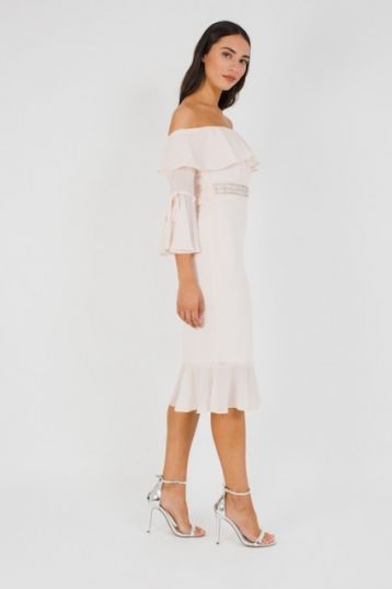 TFNC Fran Nude Midi Dress Pale Blush