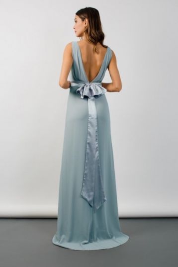 TFNC Halannah Blue Grey Maxi Dress Green