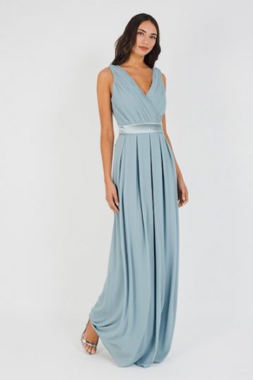 TFNC Kily Pale Mauve Maxi Bridesmaid Dress Blue Grey