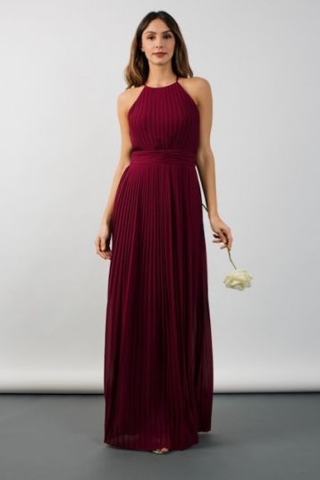 TFNC Serene Bridesmaid Maxi Dress Burgundy Red