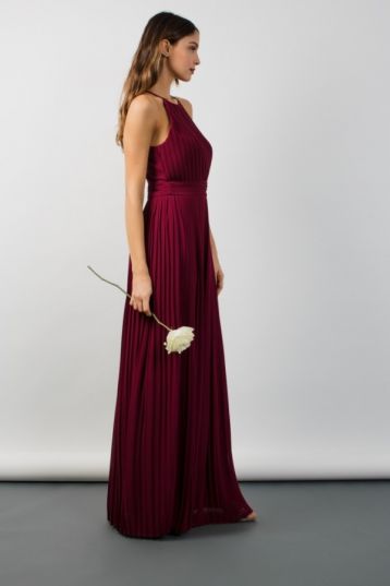 TFNC Serene Bridesmaid Maxi Dress Burgundy Red