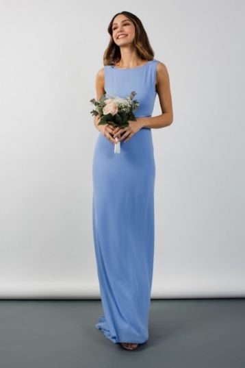 TFNC Evelina Bell Maxi Dress Cornflower Blue