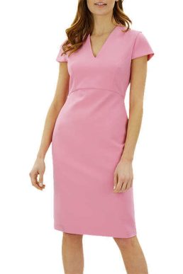 Jaeger Fitted Shift Dress, Bubblegum Pink