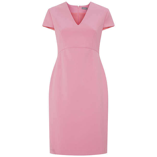 Jaeger Fitted Shift Dress, Bubblegum Pink - myonewedding.co.uk