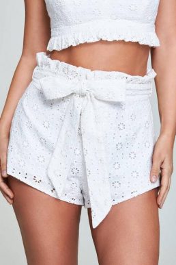 Myleene Klass Broderie Anglais Shorts White