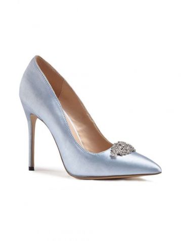 Alandra High Heel Stiletto Court Bridal Shoes Pale Blue