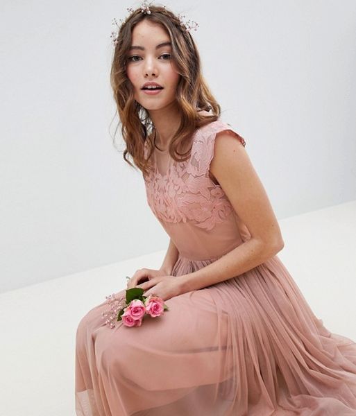 asos embroidered bridesmaid dress
