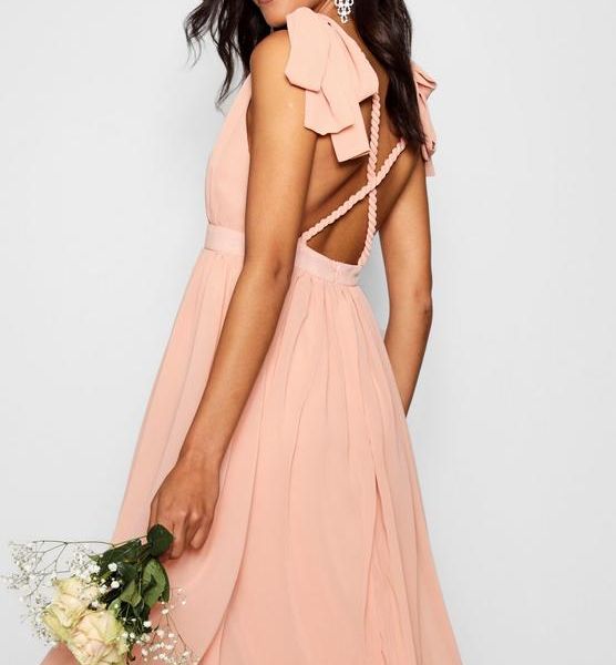 baby pink dress boohoo