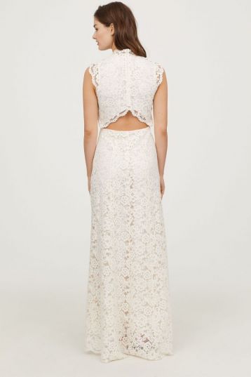 H&M Long Lace Bridal Dress White