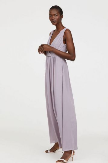 H&M V-Neck Bridesmaid Maxi Dress Lilac