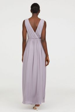 H&M V-Neck Bridesmaid Maxi Dress Lilac
