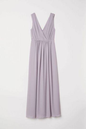 H&M V-Neck Bridesmaid Maxi Dress Lilac