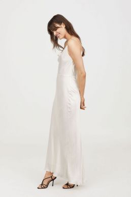 H&M Sleeveless Long Slip Bridal Maxi Dress White