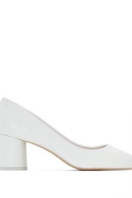 Mademoiselle White Leather Ballet Pumps Ivory