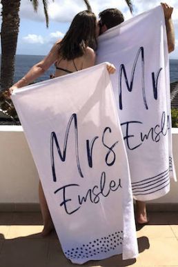 Personalised Mr And Mrs Beach Towel