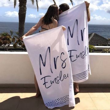 Personalised Mr And Mrs Beach Towel