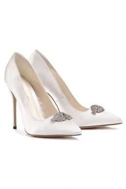 Alandra High Heel Stiletto Court Bridal Shoes Ivory