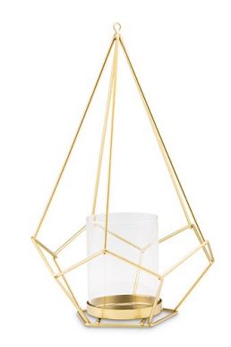 Tall Gold Geometric Candle Or Flower Centrepiece
