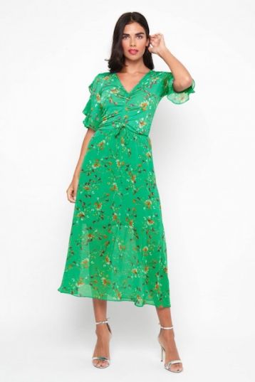 TFNC Indira Green Midi Floral Dress Green