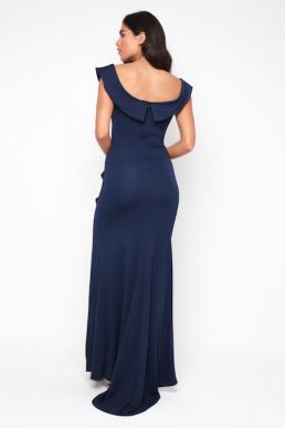 TFNC Zula Ruffle Maxi Dress Navy