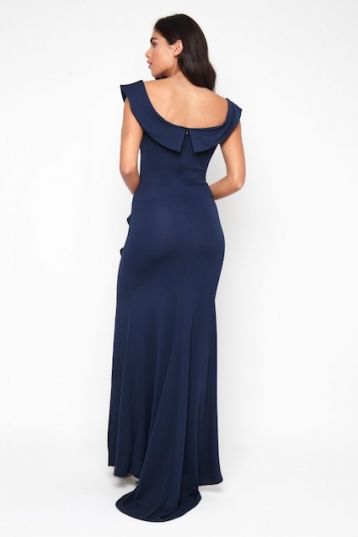 TFNC Zula Ruffle Maxi Dress Navy