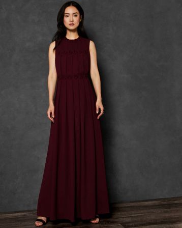 Ted Baker SAFFROM Origami Folded Maxi Dress Maroon